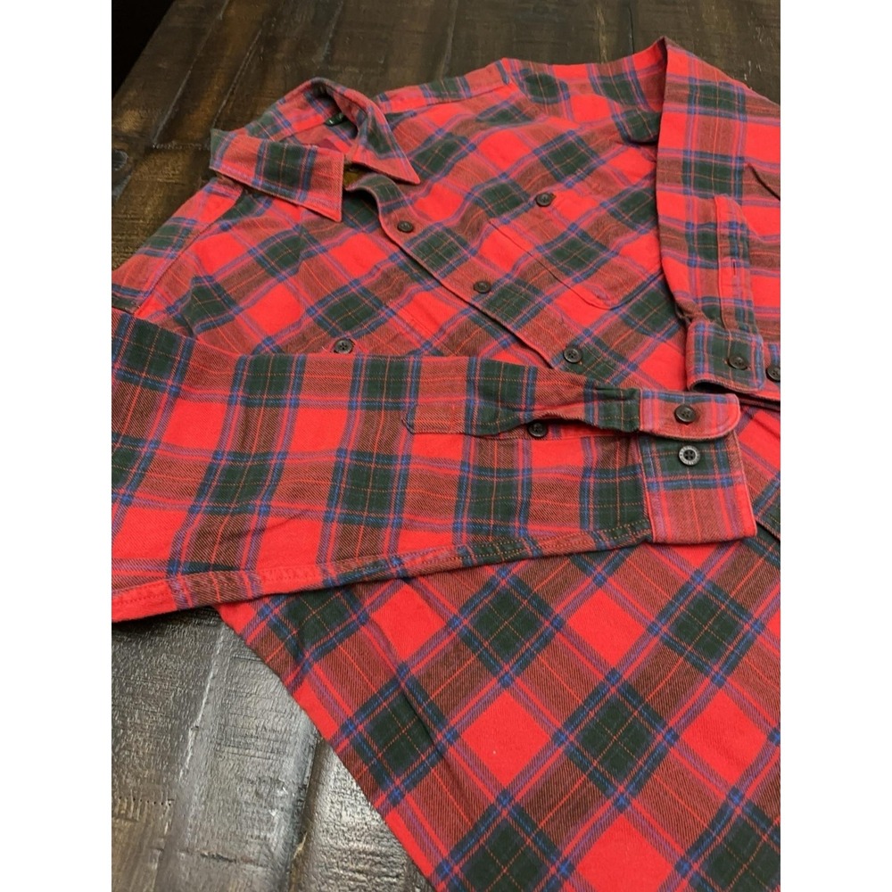 Orvis Perfect Flannel Shirt Mens Large Red Plaid Long Sleeve Button Up - Picture 1 of 11